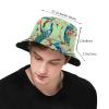 Cute Peacock Bucket Hat Travel Summer Womens Peacock Feather Bucket Hats Packable Beach Sun Fisherman Hat for Teens Women Men view 3