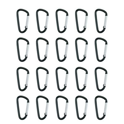Magik 20-40 Pc D Shape Aluminum Carabiner Clips Spring Camping Snap Hook Keychain (20 Pack)