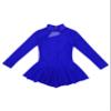 Loodgao Kids Girls Long Sleeve Figure Ice Skating Dance Dress Mesh Splice Gymnastics Leotard Dance Costume Royal Blue 8 view 3
