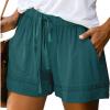 Summer Shorts for Women Casual Elastic Waist Stretch Drawstring Beach Shorts with Pockets Novelty Tie-Dye Short Pants Comfort view 2