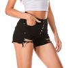 Ripped Jean Shorts for Women Casual Sexy Button-Fly High Rise Frayed Raw Hem Stretchy Denim Shorts Summer Hot Pant view 1