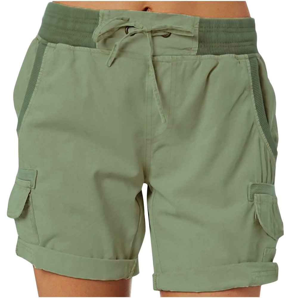 Uillui Cargo Shorts for Women Summer Outdoor Hiking Cargo Shorts High Waist Quick Dry Shorts Casual Loose Slacks with Pocket