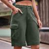 Uillui Cargo Shorts for Women Summer Outdoor Hiking Cargo Shorts High Waist Quick Dry Shorts Casual Loose Slacks with Pocket view 2