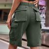 Uillui Cargo Shorts for Women Summer Outdoor Hiking Cargo Shorts High Waist Quick Dry Shorts Casual Loose Slacks with Pocket view 4