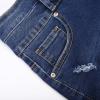 Distressed Jean Shorts Women's Ripped Denim Shorts Button Fly High Waist Summer Hot Raw Hem Casual Shorts w Pockets view 3