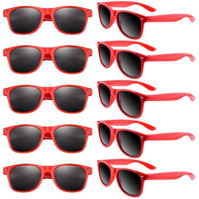 Bouiexye 48 Pack Party Sunglasses Bulk for Birthday Summer Wedding Party Goody Bag Fillers Supplies (Red)