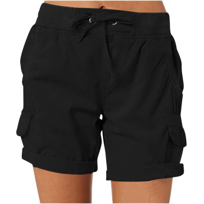 Uillui Cargo Shorts for Women Summer Outdoor Hiking Cargo Shorts High Waist Quick Dry Shorts Casual Loose Slacks with Pocket