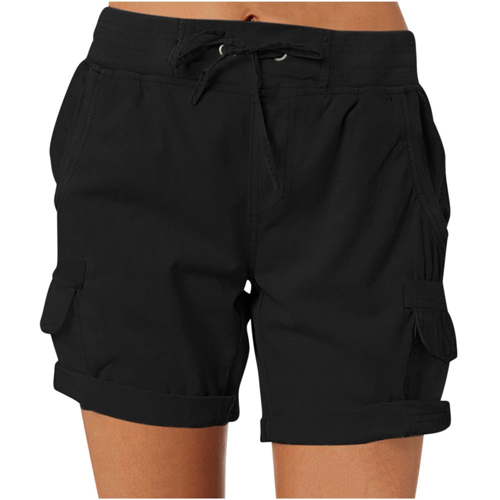 Uillui Cargo Shorts for Women Summer Outdoor Hiking Cargo Shorts High Waist Quick Dry Shorts Casual Loose Slacks with Pocket