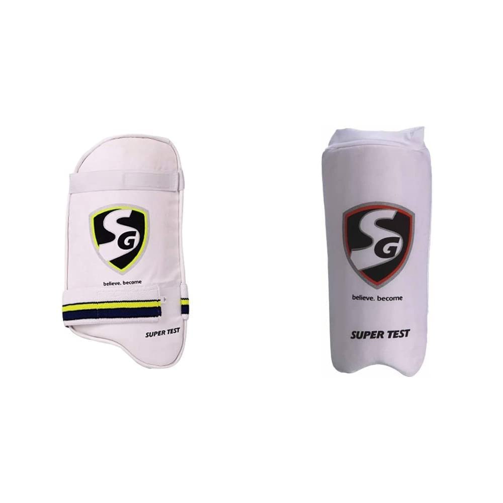SG Adult Foam Polyurethane and Fabric Super Test RH Thigh Pad + Super Test Elbow Guard RH for Mens