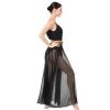 Lyrical Dance Costumes for Women, Modern Contemporary Dancewear Camisole Mesh Tulle Flowy Maxi Long Dress with Belt Adult Ballet Leotard Tank Bodysuit One-Piece Dance Costume Competition Black L view 2