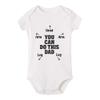 Yeavomeny with Instructions for Dad Baby Short Sleeve Bodysuit Novelty Jumpsuit Bodysuit for Baby D-White view 1