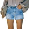 Womens High Rise Ripped Stretchy Jeans Shorts Ladies Summer Frayed Raw Hem Casual Denim Short Jeans for Teen Girls view 4
