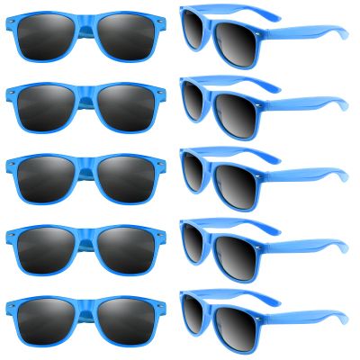Bouiexye 48 Pack Party Sunglasses Bulk for Birthday Summer Wedding Party Goody Bag Fillers Supplies (Light-blue)