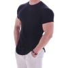 JEKE-DG Men's Muscle T Shirts Cotton Lightweight Workout Short Sleeve Bodybuilding Athletic Workout Gym Shirt Top (Large,Black) view 4