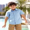 Boys Button Down Dress Shirt Short Sleeve Casual Cotton Solid Tops Uniform T-Shirt for Kids 4-13 Years view 2