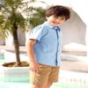 Boys Button Down Dress Shirt Short Sleeve Casual Cotton Solid Tops Uniform T-Shirt for Kids 4-13 Years view 4
