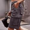Uillui Cargo Shorts for Women Summer Outdoor Hiking Cargo Shorts High Waist Quick Dry Shorts Casual Loose Slacks with Pocket view 4
