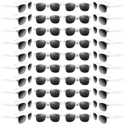 Bouiexye 48 Pack Party Sunglasses Bulk for Birthday Summer Wedding Party Goody Bag Fillers Supplies (White)
