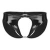 ACSUSS Men's Crotchless Underwear Briefs Shiny PVC Leather Latex Lingerie Panties Club Black X-Large view 1