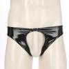 ACSUSS Men's Crotchless Underwear Briefs Shiny PVC Leather Latex Lingerie Panties Club Black X-Large view 2