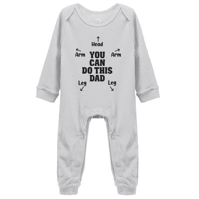 Yeavomeny with Instructions for Dad Baby Long Sleeve Playsuit Newborn Bodysuit Outfit Clothes