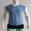 Freebily Mens Mock Sleeveless T Shirt Turtleneck Pullover Thermal Tank Tops Solid Undershirt Slim Fitted Light Blue A XX-Large view 3