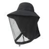 Head Net Hat Safari Hat Sun Hat UPF 50+ Sun Protection Fishing Boonie Hat with Netting Net Mesh for Men & Women Black view 1