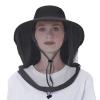 Head Net Hat Safari Hat Sun Hat UPF 50+ Sun Protection Fishing Boonie Hat with Netting Net Mesh for Men & Women Black view 2