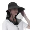 Head Net Hat Safari Hat Sun Hat UPF 50+ Sun Protection Fishing Boonie Hat with Netting Net Mesh for Men & Women Black view 3