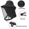Head Net Hat Safari Hat Sun Hat UPF 50+ Sun Protection Fishing Boonie Hat with Netting Net Mesh for Men & Women Black view 4