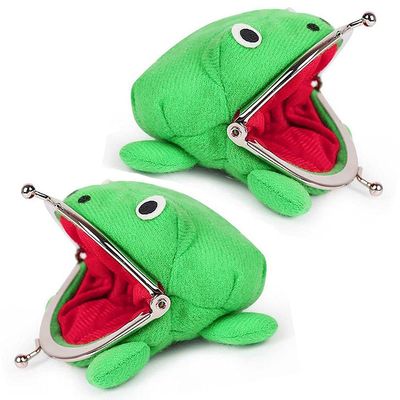 2Pcs Frog Coin Purse,Cute Animal Cosplay Props Frog Wallet,Anime Cartoon Manga Flannel Coin Holder
