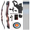 Sanlida Noble Standard Beginner & Intermediate Recurve Bow and Arrows Kit for Adult and Youth, Wooden Takedown Recurve Bow Package for Training, Practice & Competition RH Only (68", 34lbs) view 1