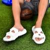 Asifn Skull Slides Shower Slippers Women Men House Funny Creative Sandals EVA Thick Soft Indoor Outdoor Beach Pool 5.5 Men White view 2