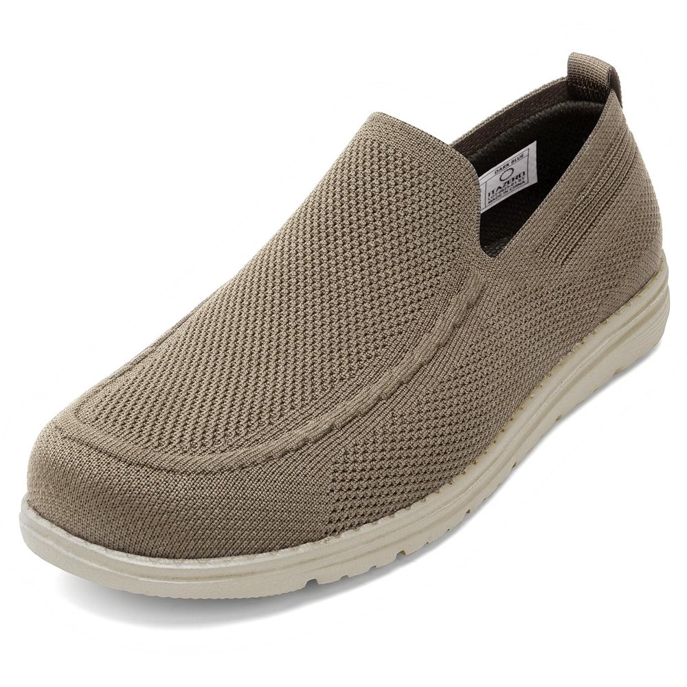 1TAZERO Slip on Shoes for Men Slip in Shoes Hands Free Loafer with Arch Support Insoles,Men Casual Shoes for Plantar Fasciitis(Khaki 10.5)