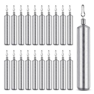 Drop Shot Weights Fishing Sinkers 25pcs Lead Drop Saltwater Fishing Weight Freshwater Drift Sinker Free Rig Fishing Weight Bass Rig Cylinder Removable Catfishing (1/8oz 25 pcs)