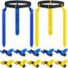 Hungdao 12 Pcs 10/12 Players Flag Football Belts and Flags Adjustable Football Belts for Kids Teens Adults Team Training Sport Event (Yellow,Blue) view 1
