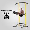 SogesPower Power Tower Dip Station Pull Up Bar for Home Gym Adjustable Height Strength Training Workout Equipment,Yellow view 3