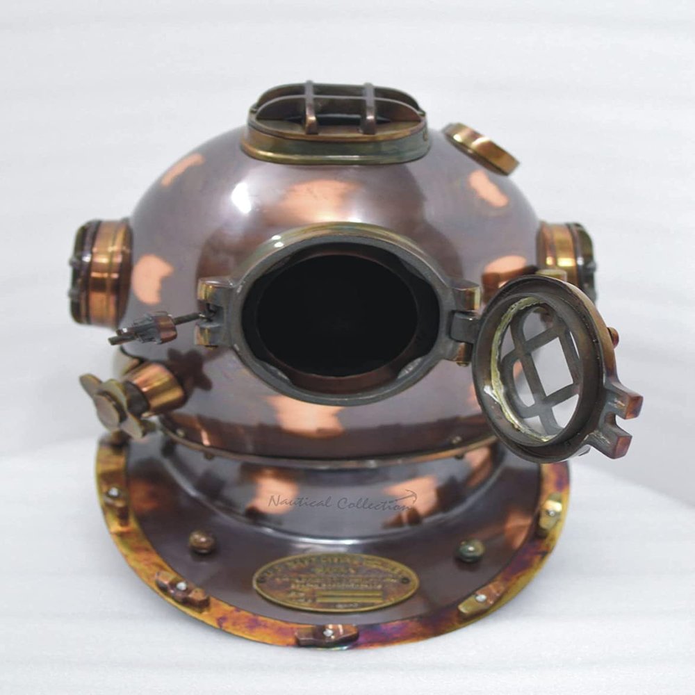 Diving Divers Helmet Solid Steel & Aluminum Scuba Diving Helmet 18'' Diving Helmet Replica US Navy Mark V in Copper Antique Finish