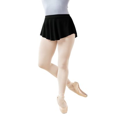 Adult Soft Mesh Side Split Short Dance Skirt Black
