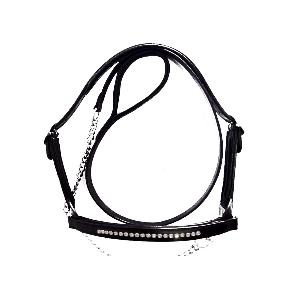 Antique Horse Halter & Hand Stoppers Handcrafted Soft Lined Crown Piece Lightweight by EQUESTRAIN Enterprises (Small/Ponyq, Black)