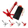 Thorkok Red Kayak Anchor Kit 3.5lb Folding Small Boat Anchor for Paddle Board Canoe Jet Ski PWC Anchor with 32.8 ft Anchor Rope Storage Bag view 1