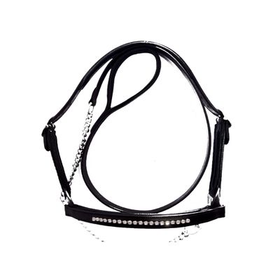 Antique Horse Bridle with Web Reins & Hand Stoppers Handcrafted Soft Lined Crown Piece Lightweight by EQUESTRAIN Enterprises (Small/Ponyq, Brown)