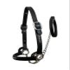 Anatomic Shaped Horse Halter Handcrafted Comfort Lined Crown Piece Lightweight by EQUESTRAIN Enterprises (Small/Pony, Black) view 1