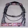 Designer Horse Bridle with Web Reins & Hand Stoppers Handcrafted Comfort Lined Crown Piece Lightweight by EQUESTRAIN Enterprises (Small/Pony, Black) view 2