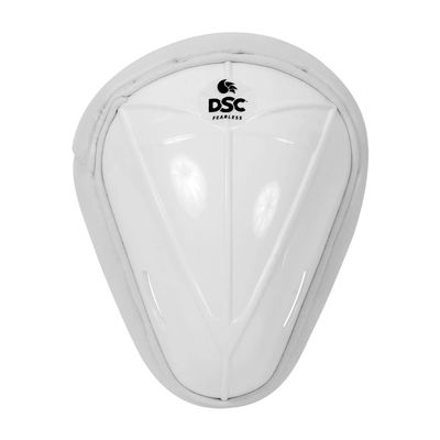 DSC Attitude Cricket Abdominal Guard | Color: White | Size: Youth | Material: Poly | Traditionally Shaped | Padded | Lightweight & Durable | for Intermediate Level Player | Border Foam Casing
