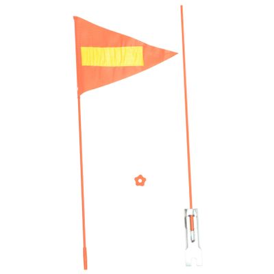 1 Set of High Visibility Reflective Bicycle Safety Flag with Wear Resistant Fiberglass Pole for Cycling and Mountain Bike Accessories
