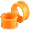 1 PAIR (2pcs) SILICONE FLAT FLARE TUNNELS Double Flare Gauges Thin Soft Flexible Flesh Plugs 1041 (1/2" (12MM), Orange) view 1