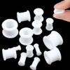 1 PAIR (2pcs) SILICONE FLAT FLARE TUNNELS Double Flare Gauges Thin Soft Flexible Flesh Plugs 1041 (1/2" (12MM), Orange) view 3