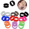 1 PAIR (2pcs) SILICONE FLAT FLARE TUNNELS Double Flare Gauges Thin Soft Flexible Flesh Plugs 1041 (1/2" (12MM), Orange) view 4