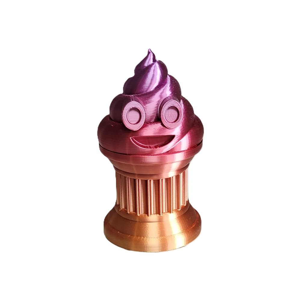 Jr. Poop Emoji Trophy's - Perfect Award or Gift - 4" inches Tall - Featuring a Solid Poop Emoji on a Column Pillar - Znet3D (Rainbow)